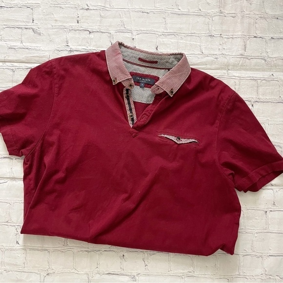 Ted Baker London Other - Mens Ted Baker London Maroon Short Sleeve Polo Shirt